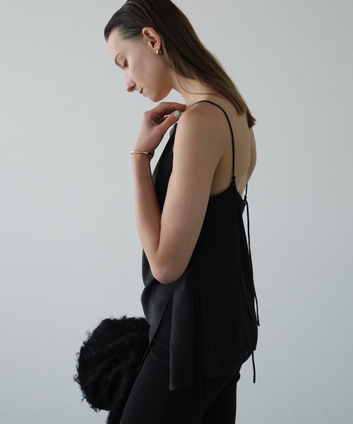 CLANE キャミソール CLANE（クラネ）の「DRAPE SATIN CAMISOLE TOPS