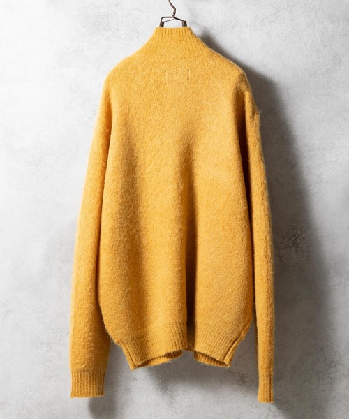 MOHAIR SOLID JACQUARD DRIVERS KNIT ZIPPER JACKET / モヘヤ ソリッド