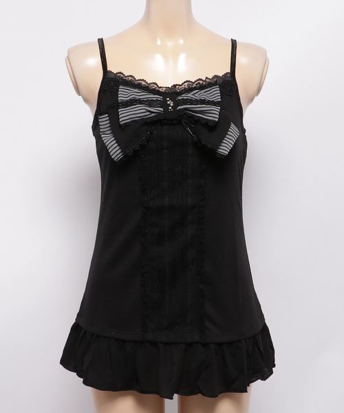 axes femme（アクシーズファム）の「ストライプビッグリボンキャミ