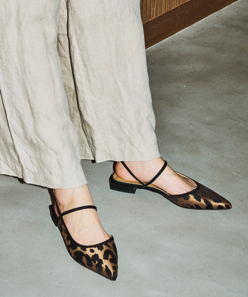 セール】GRISEポインテッドコンビストラップスリングバック（その他