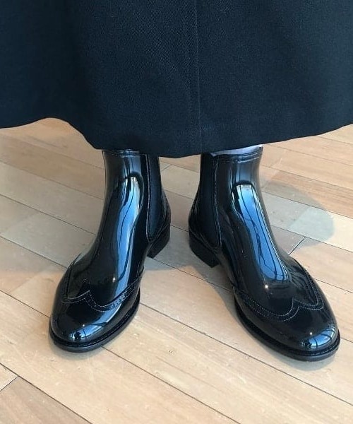 Traditional Weatherwear / ウイングチップ サイドゴア レインブーツ