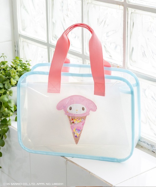 サンリオ るるる学園 平成レトロ ビニールバック プール フルーツ 水玉