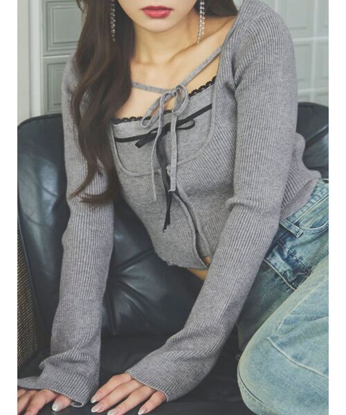 EATME（イートミー）の「バイカラーキャミニットアンサンブル（ニット