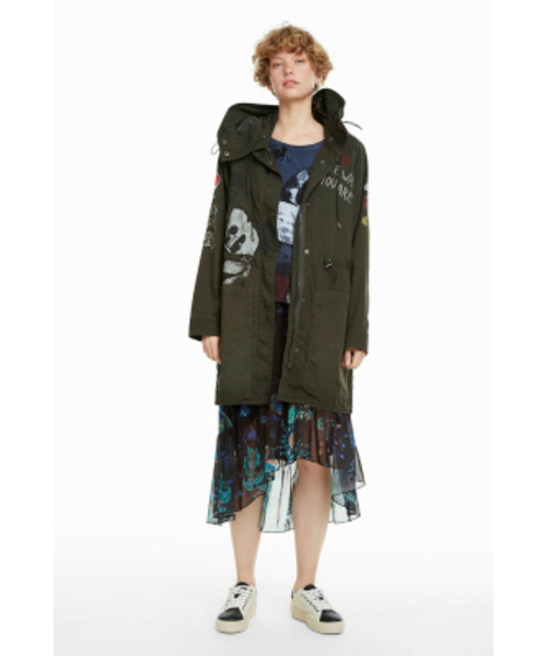 1回着 Desigual Disny ミッキーコラボ モッズコート Desigual