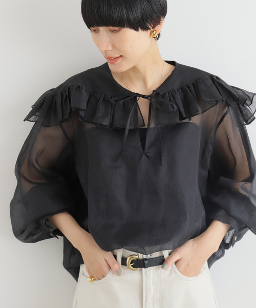 IENA（イエナ）の「【Heriter/エリテ】 フリルカラーブラウス（シャツ