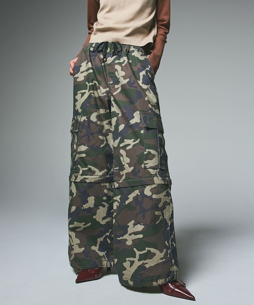 WASHED 2WAY WIDE LEG CARGO PANTS（カーゴパンツ）｜X-girl（エックス