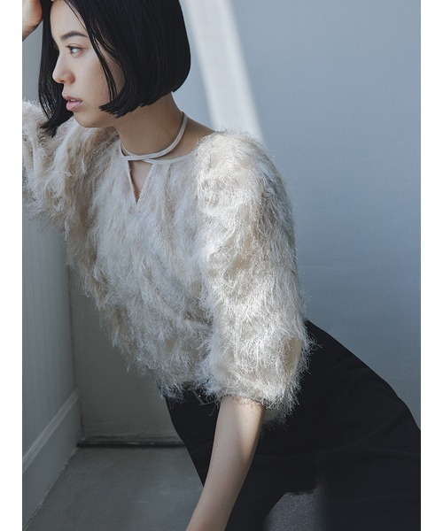 MIESROHE（ミースロエ）の「カットジャガードブラウス（Tシャツ