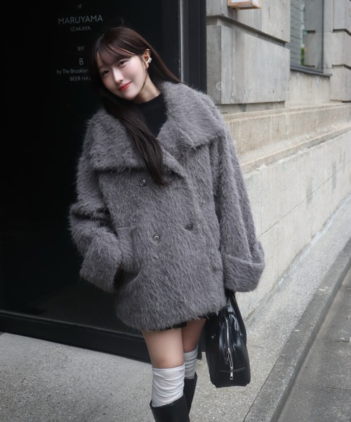 mellowneon（メロウネオン）の「3wayスタンドカラーシャギーコート