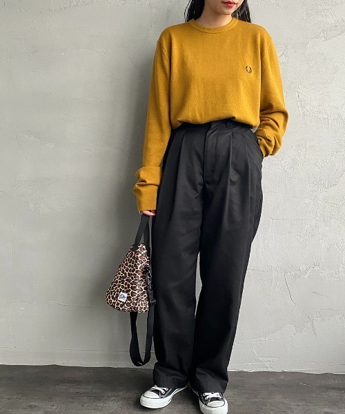 WEB限定】[FRED PERRY/フレッドペリー] ワンポイントロゴ刺繍 クルー