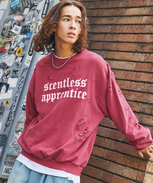 Buyer's Select/ダメージ加工プリント裏毛スウェット（スウェット