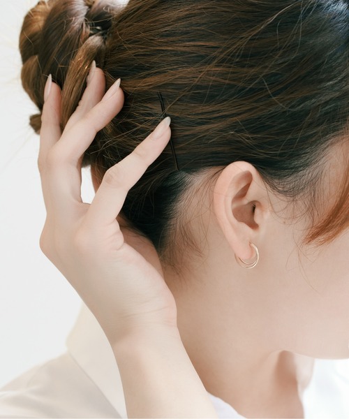 セール】K10 2連風 フープピアス（ピアス（両耳用））｜Jewel closet