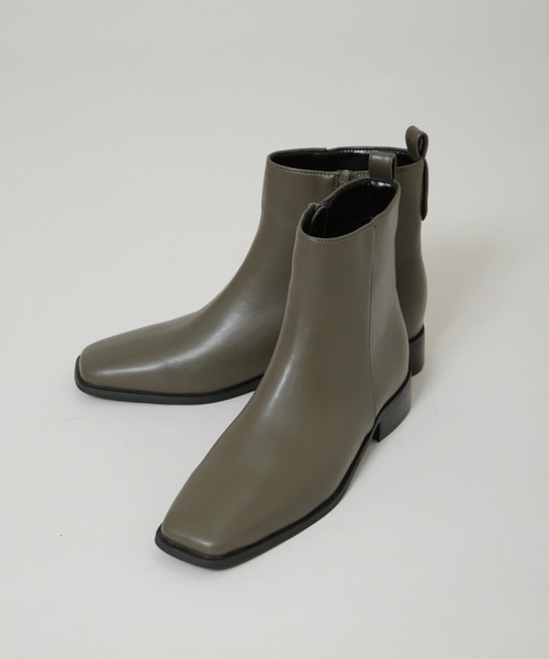 セール】スクエアトゥフラットブーツ（ブーツ）｜NANO universe（ナノ