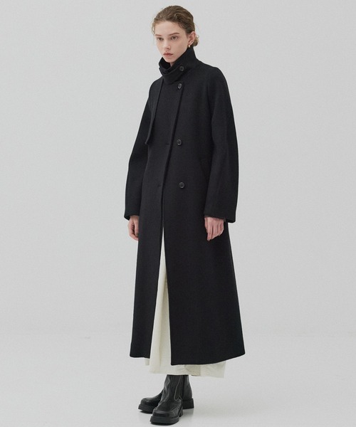 残りわずか】SUPER140×ファインメリノ＊アシメオーバーヨークコート