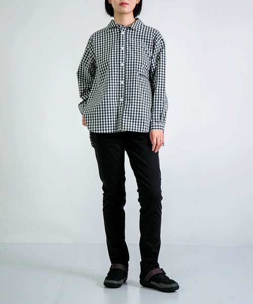 D.M.G / ディーエムジー] タイプライターチェック ラウンドカラー