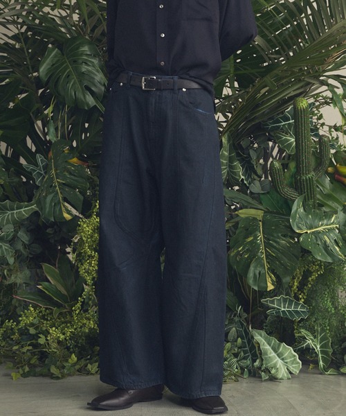 UNISEX》Three-Dimensional Cutting Denim Pants/立体裁断カッティング