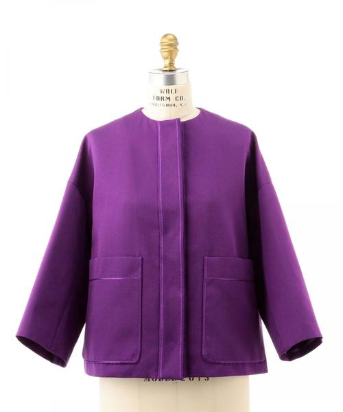 Drawer（ドゥロワー）の「Drawer グログラン ノーカラージャケット