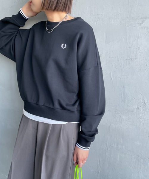 FRED PERRY/フレッドペリー] ツインティップライン ショート丈 クルー
