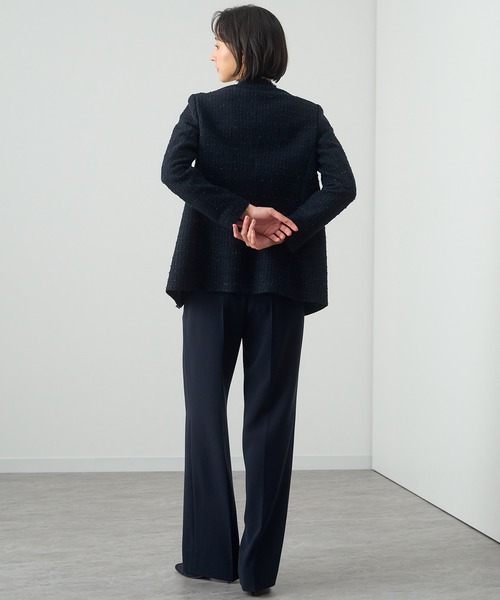 ANAYI（アナイ）の「ミックスツィードノーカラーハーフ ジャケット