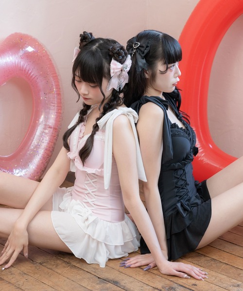 レースアップランジェリー水着（水着）｜DearMyLove（ディアマイラブ