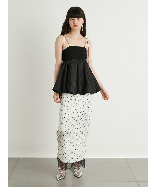 Lilybrown バルーンペプラムニットキャミソール ホワイト新品タグ付き