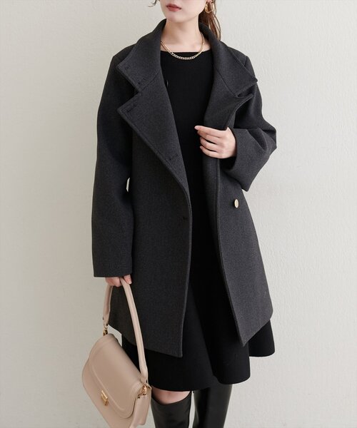 セール】〈ako〉スタンドカラーミドル丈コート（その他アウター