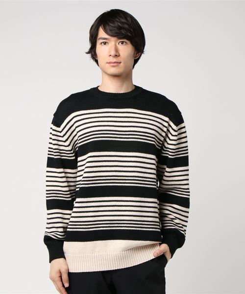 セール】【BATONER】 ボーダークルーネック（ニット/セーター