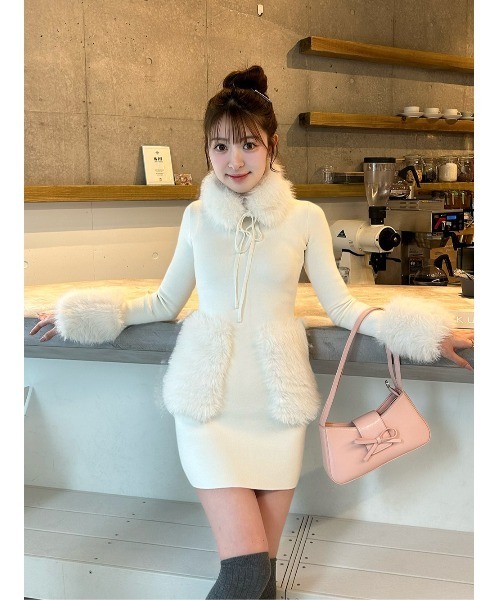 Darich（ダーリッチ）の「ボリュームファーニットミニワンピース