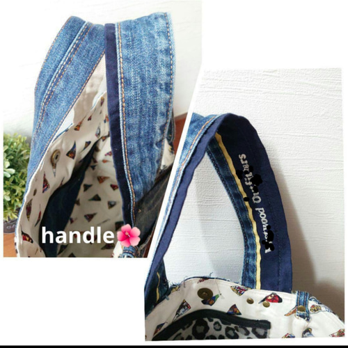 No.336【DENIM✖️leopard✖️ステンシルBAG❤️】ヒョウ柄デニム