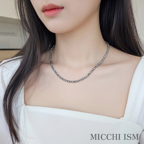 高純度 テラヘルツ鉱石ネックレス スターカット施工4mm玉 キラキラ