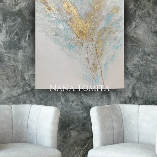 泡沫 -Bay- 】 大きめ/和風/禅/絵画/アート/抽象画/ニュアンス/モダン