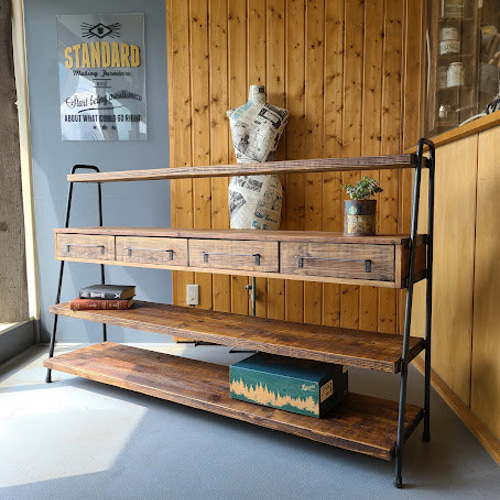 WIDE! WIDE! SHELF 170 古材×アイアンの家具 /シェルフ/ラック/食器棚