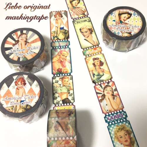 Liebeオリジナルマスキングテープ「American Ticket -pinup girl