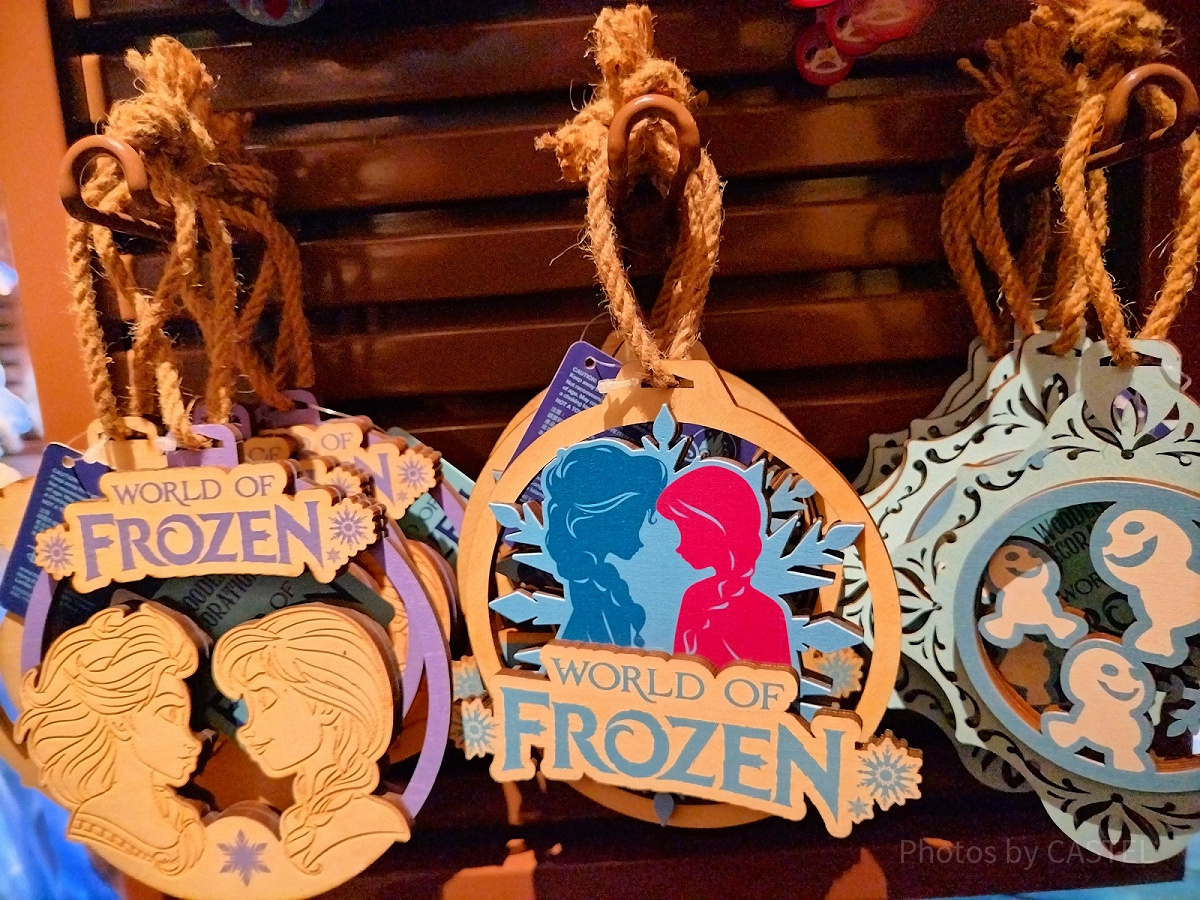 香港ディズニーアナ雪グッズ：木彫りの壁飾り（ワールドオブフローズン