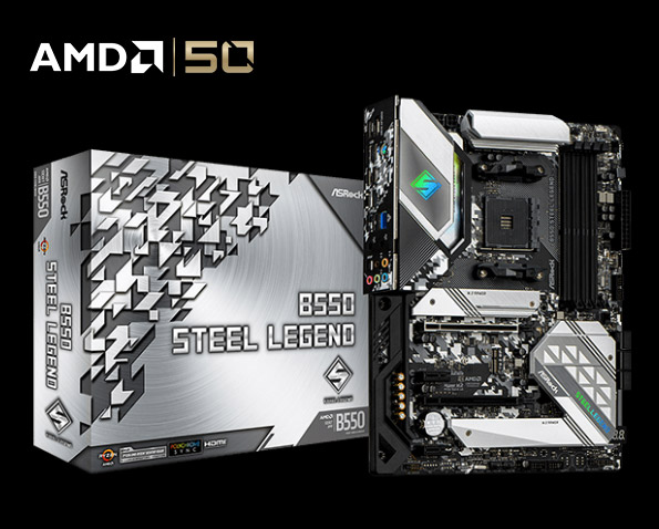 ASRock B550 STEEL LEGEND AM4 ATX AMD Motherboard - Newegg.com