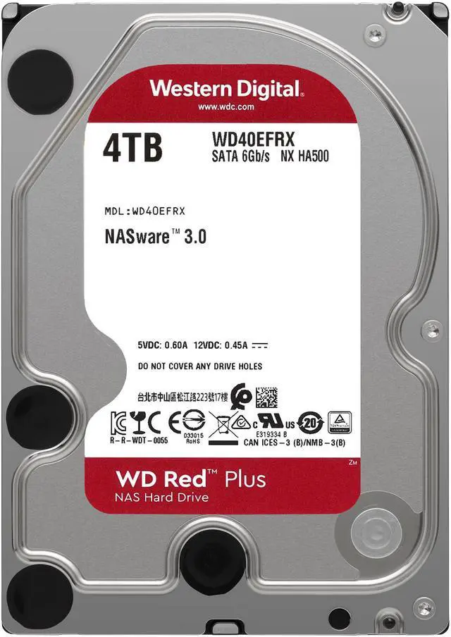 WD Red Plus 4TB NAS Hard Disk Drive - 5400 RPM 3.5
