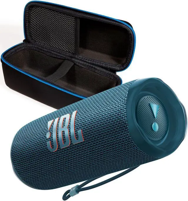 JBL Flip 6 Blue Portable Bluetooth Speaker and Divvi Case Kit