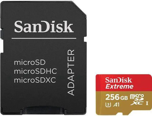 SanDisk 256GB Extreme microSDXC Class 10 U3 Memory Card #SDSQXAO