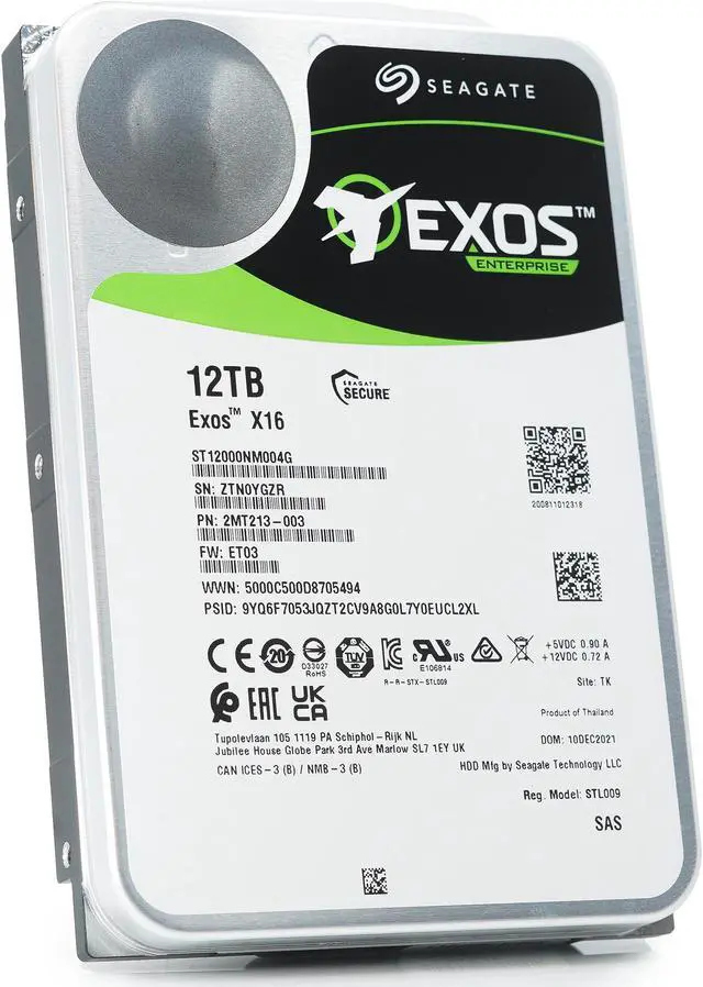 Seagate Exos X16 12TB 7200 RPM SAS 12Gb/s 3.5