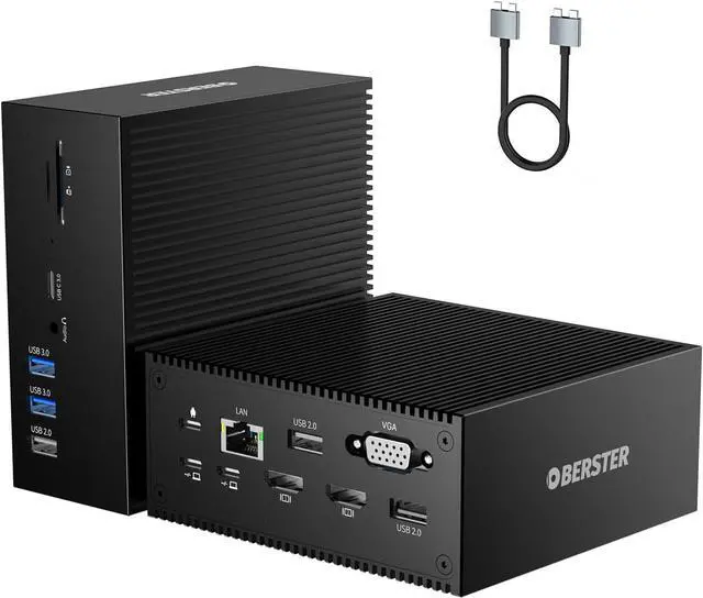 OBERSTER USB C Docking Station, 16 in 2 Thunderbolt 3 Dock with 2
