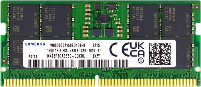 Samsung 16GB PC5-38400 DDR5 4800 MHz SODIMM Laptop Memory RAM