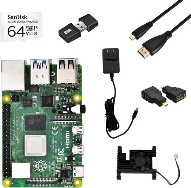 Raspberry Pi 4 Model B 4GB Kit, Micro computer board, Raspberry