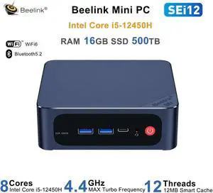 Beelink Mini PC EQ12 Intel 12th Gen N100(up to 3.4GHz) 4C/4T Mini