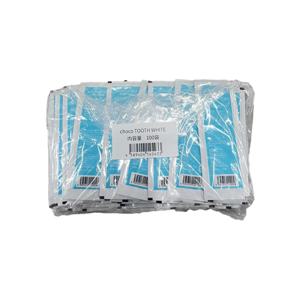 個包装使い捨て歯ブラシ＆chocoTOOTH WHITE 100セット ｜チョコザップ