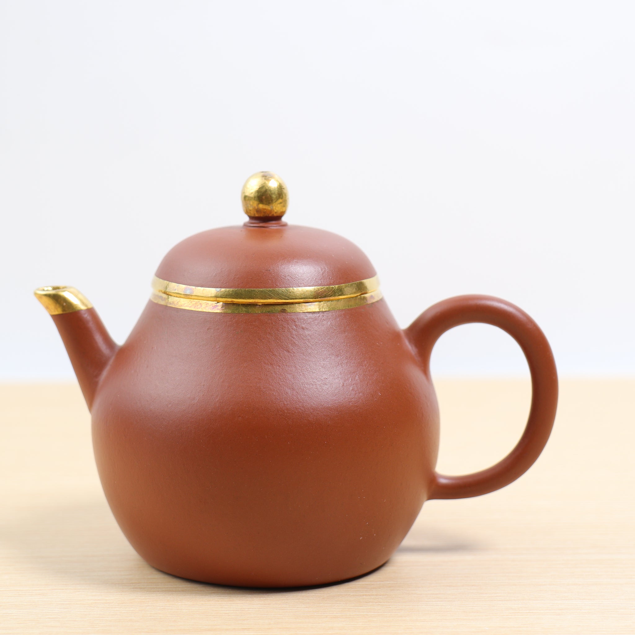 已售出）【孟臣款‧高梨】朱泥包金紫砂茶壺– Cha-Tailor Tea Specialist