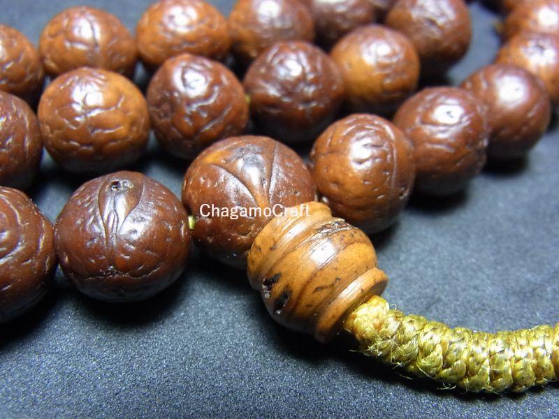 鳳眼菩提樹のチベット念珠 (Tibetan Buddha Chitta Mala ) 108珠・12mm
