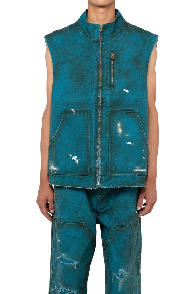 KAMIYA BORO Duck Vest (Blue)