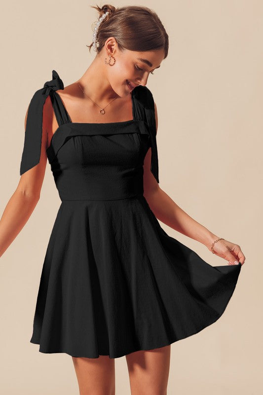 Ribbon Tie Mini Dress – Chérie Lane