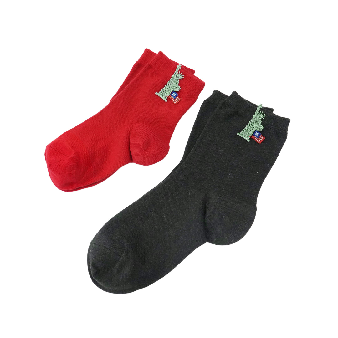 ハッピーレースこどもソックス／世界旅行（レッド） | 横浜元町 近沢