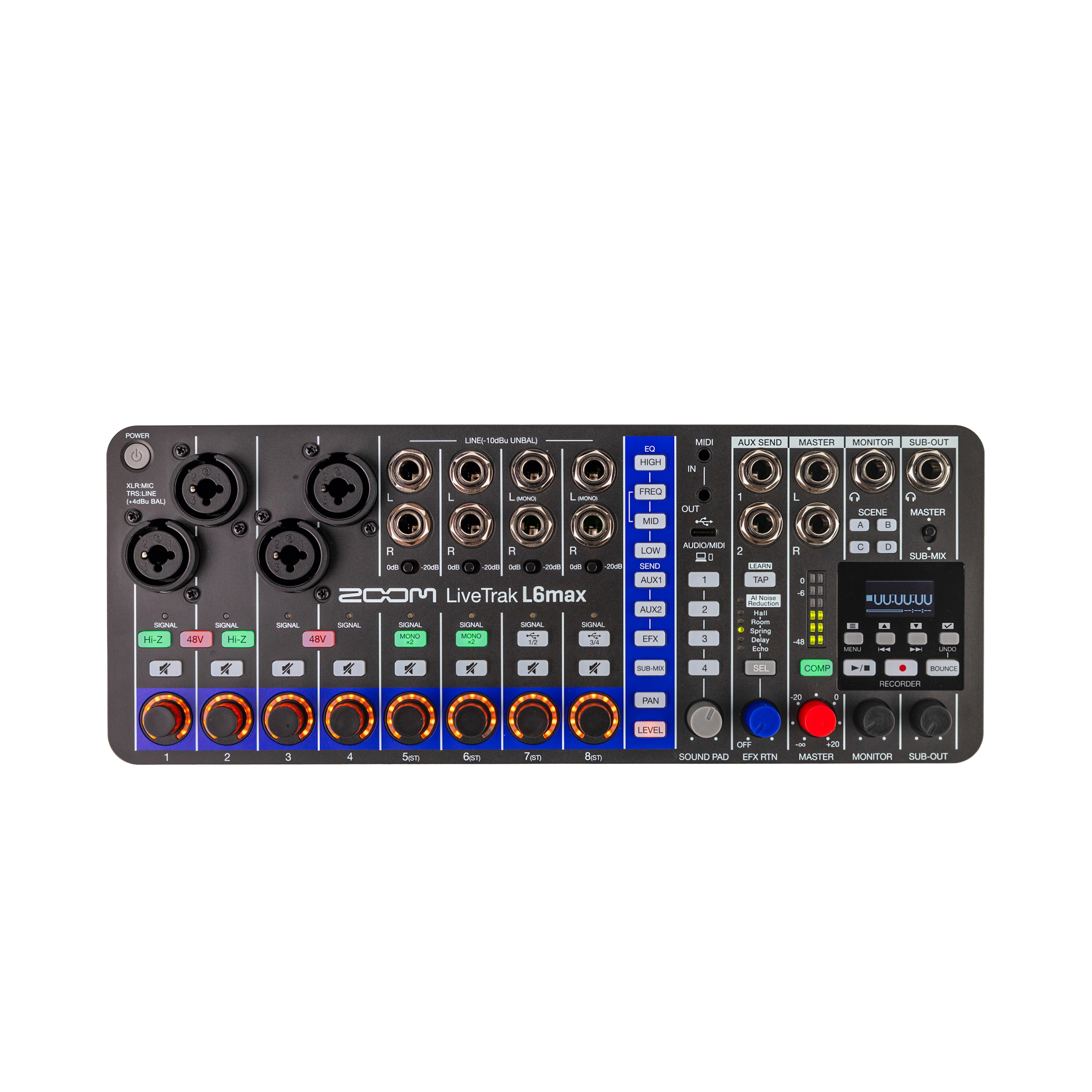 Zoom LiveTrak L6max 12-Channel Mixer and Recorder for Music