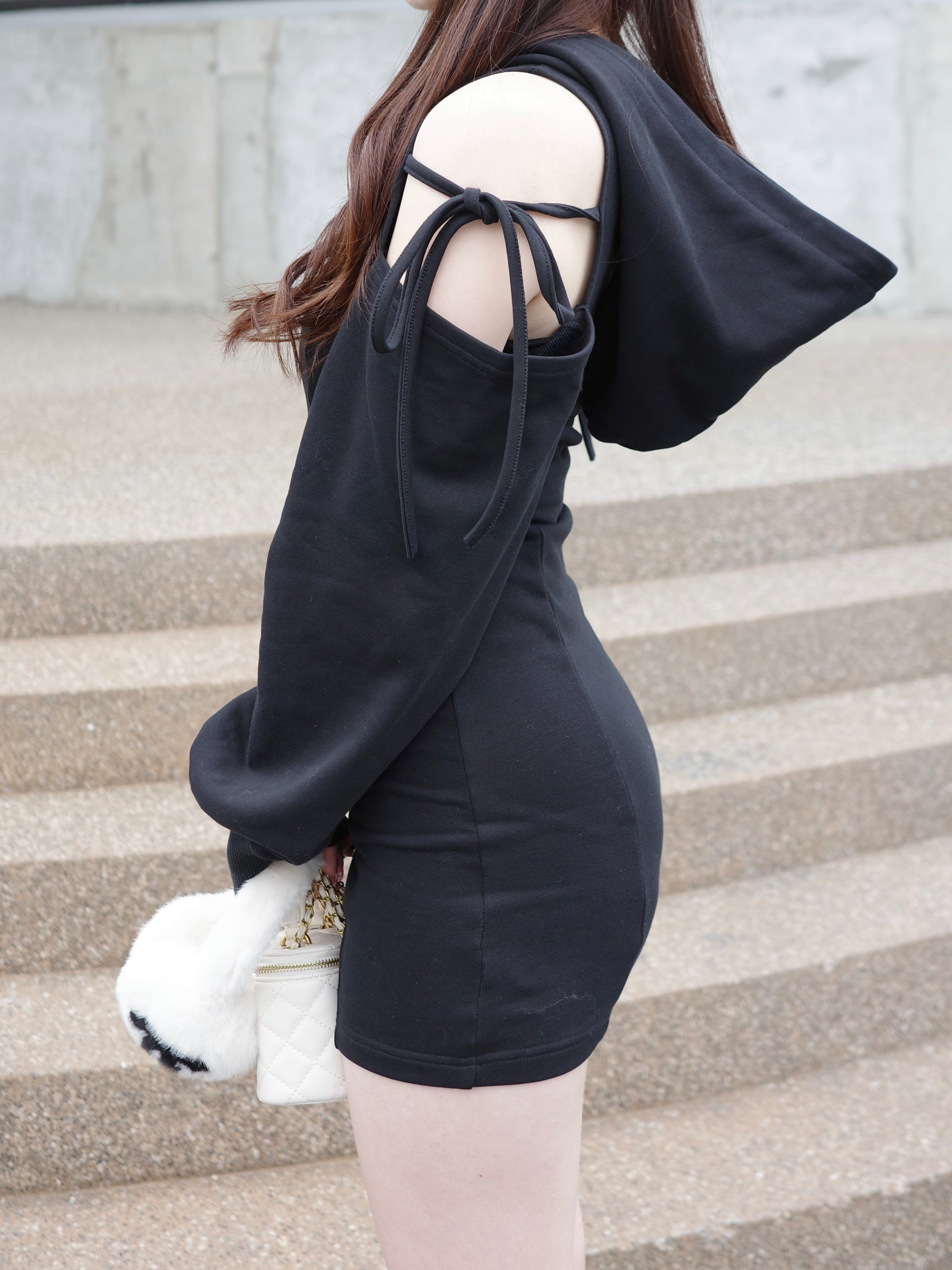 2/27(金)21:00再入荷】リボンショルダースウェットワンピース – Ciel